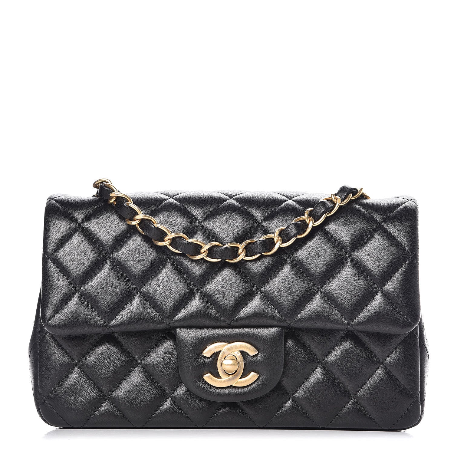 Chanel Lambskin Quilted Mini Rectangular Flap Black 1 of 13