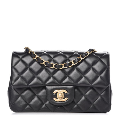 Chanel Lambskin Quilted Mini Rectangular Flap Black 1 of 13