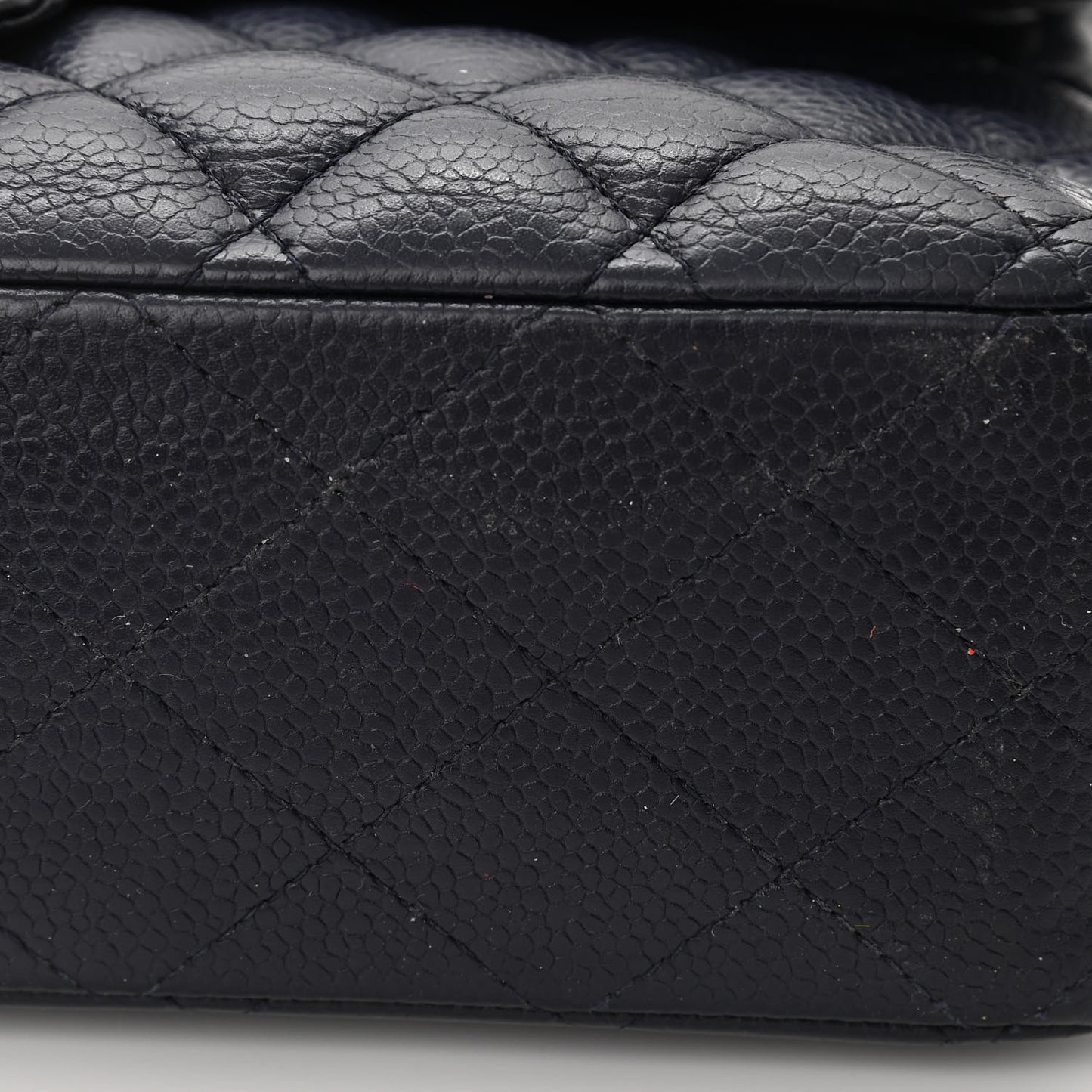 Caviar Quilted Medium Double Flap Navy