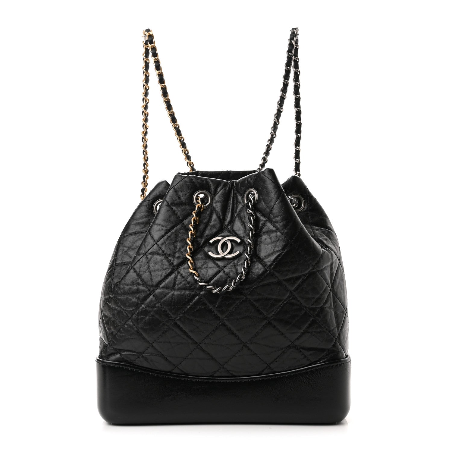 Chanel Aged Calfskin Quilted Small Gabrielle Backpack Black 1 of 10