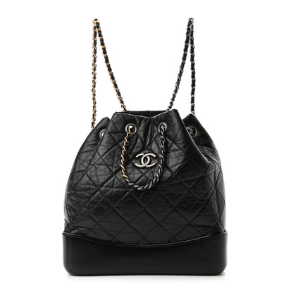 Chanel Aged Calfskin Quilted Small Gabrielle Backpack Black 1 of 10