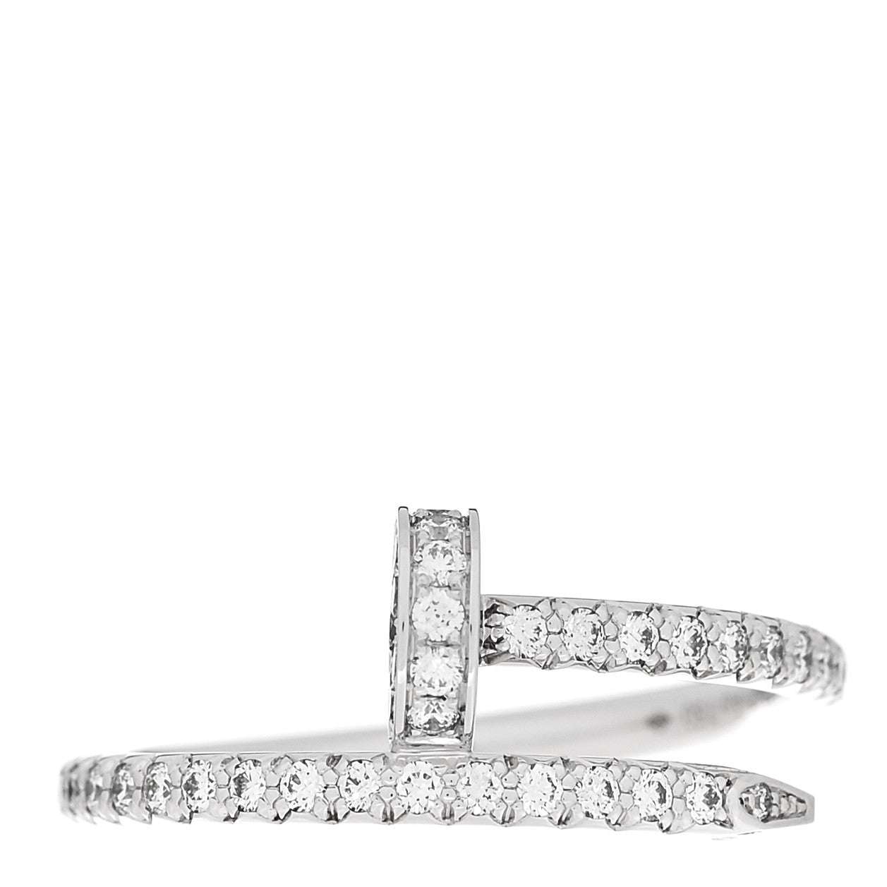 Cartier 18K White Gold Diamond Juste Un Clou Paved Ring 49 5 1 of 6