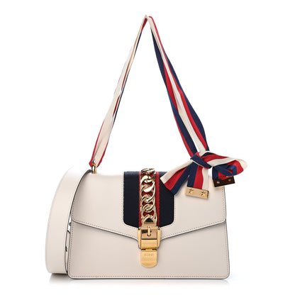 Gucci Calfskin Small Sylvie Shoulder Bag White 1 of 12