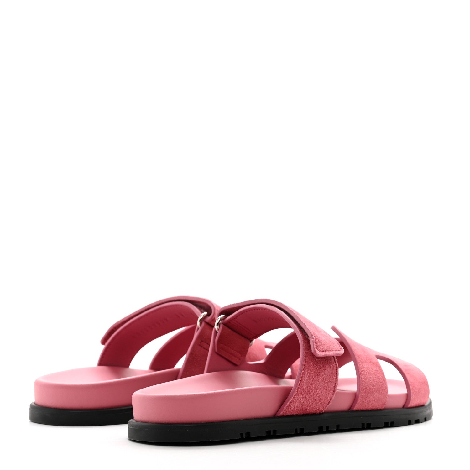 Hermes Suede Goatskin Womens Chypre Sandals 37 Rose Aphrodite 4 of 9