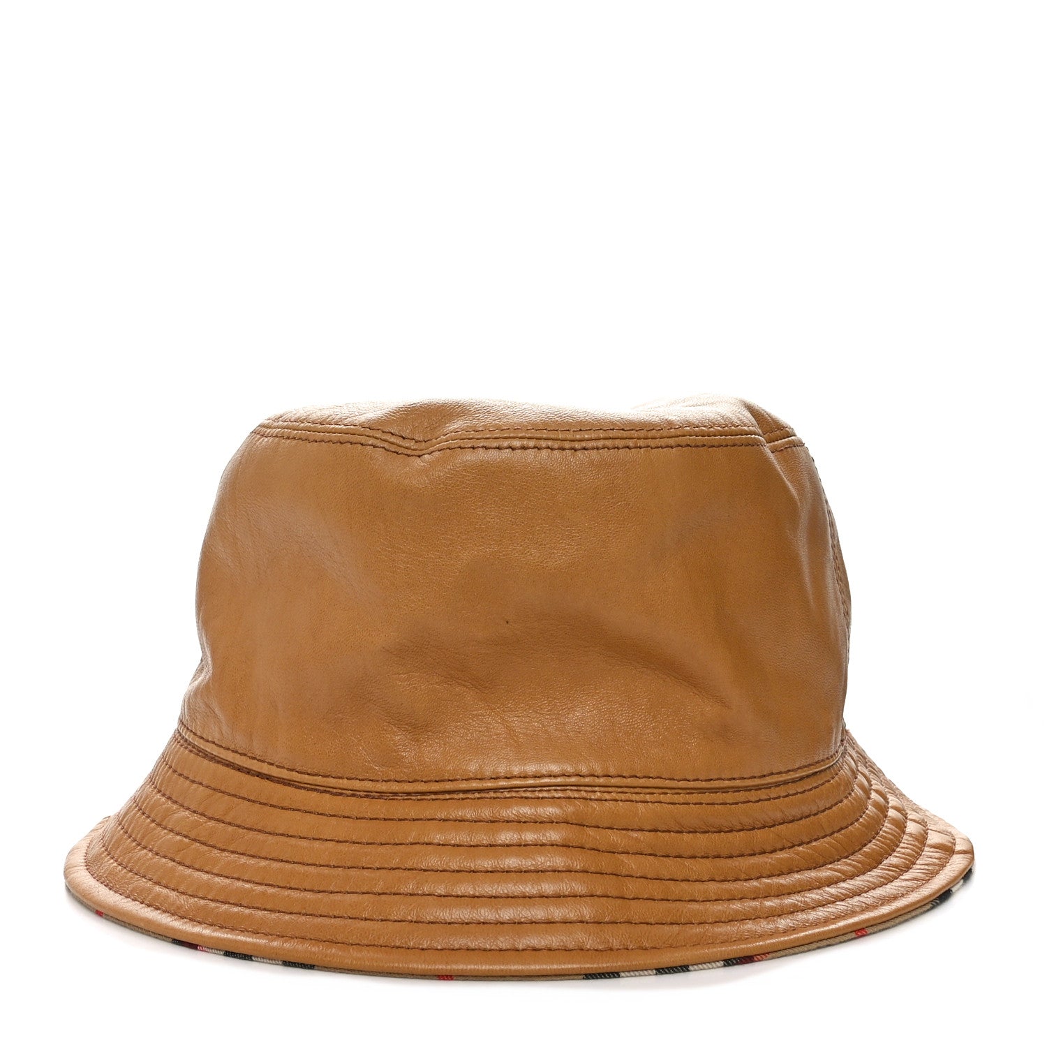 Burberry Calfskin Technical Cotton Vintage Check Bucket Hat Archive Beige 11 of 13