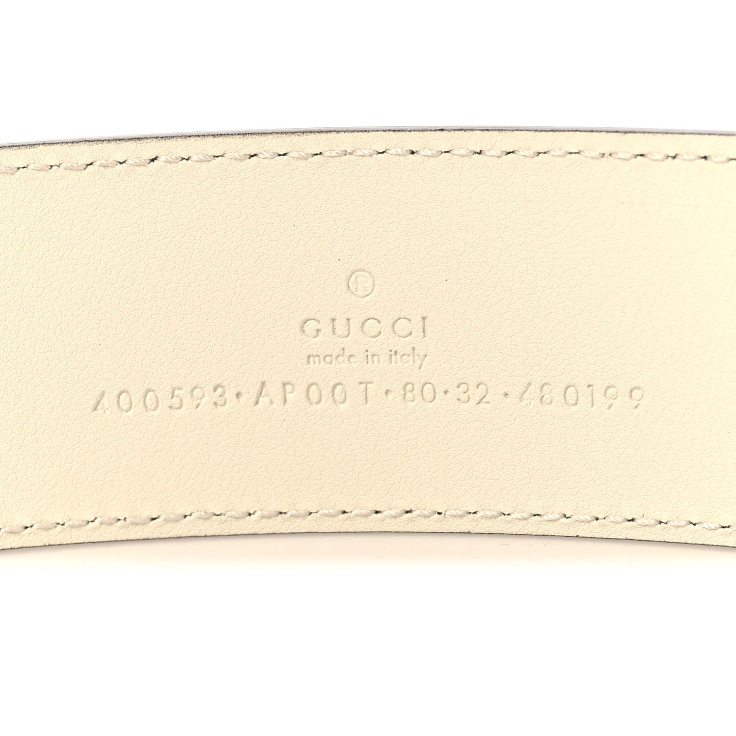 Calfskin Double G 40mm Belt 80 32 Mystic White