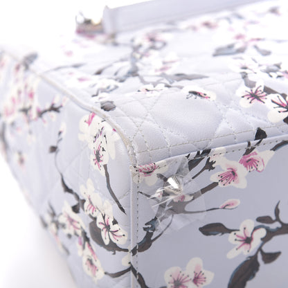 Christian Dior Lambskin Cannage Floral Printed Medium Lady Dior Light Blue 18 of 19