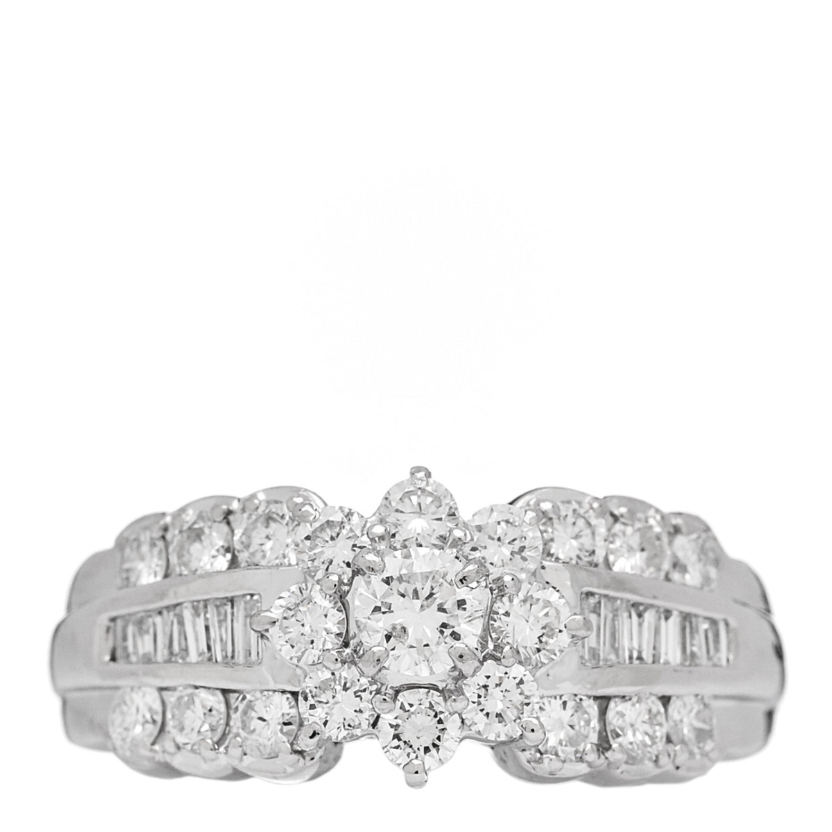 Parker & West by FASHIONPHILE Platinum Diamond 1.02ctw Flower Ring 50 5.25 1 of 9