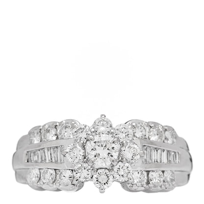 Parker & West by FASHIONPHILE Platinum Diamond 1.02ctw Flower Ring 50 5.25 1 of 9