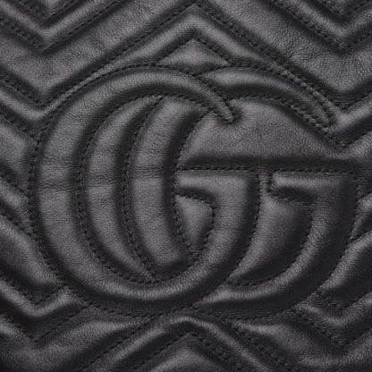 Gucci Calfskin Matelasse Medium GG Marmont Shoulder Tote Bag Black 13 of 15