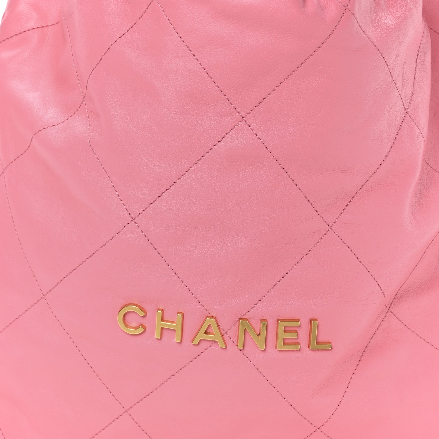 Chanel Shiny Calfskin Quilted Chanel 22 Drawstring Bag Pink 9 of 11