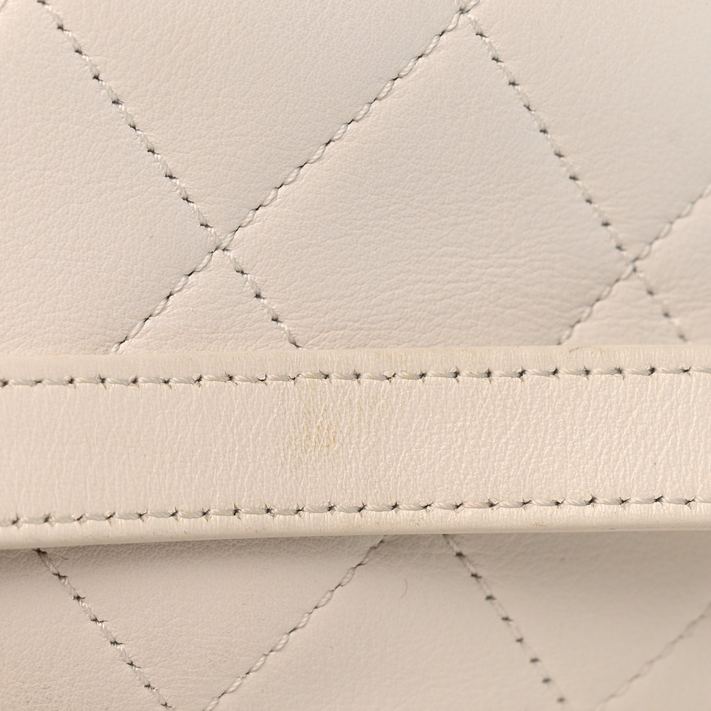 Calfskin Quilted Enchained Camera Case Bag White