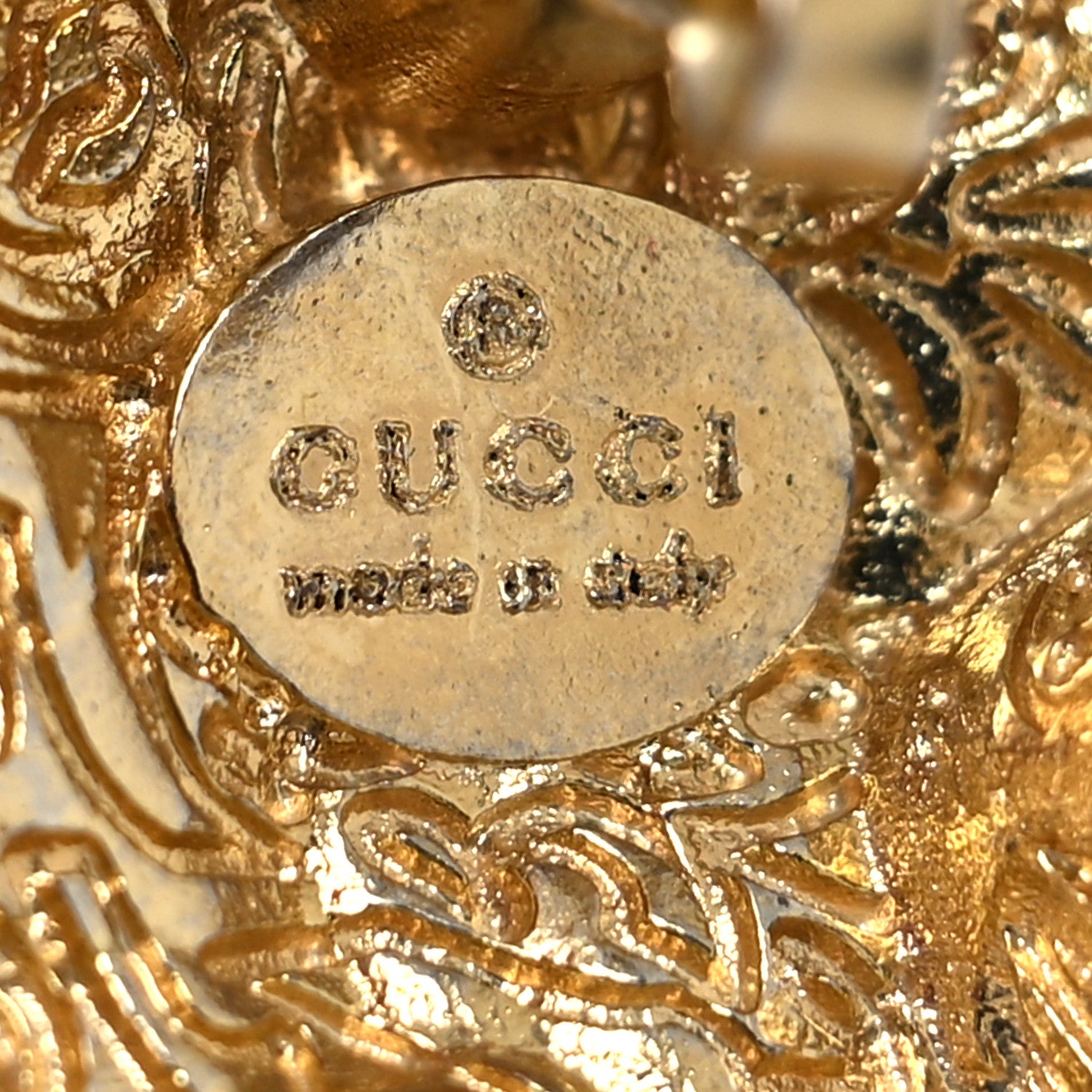 Gucci Crystal Rajah Earrings Gold 3 of 3