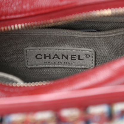 Chanel Tweed Calfskin Small Gabrielle Hobo Red 6 of 9