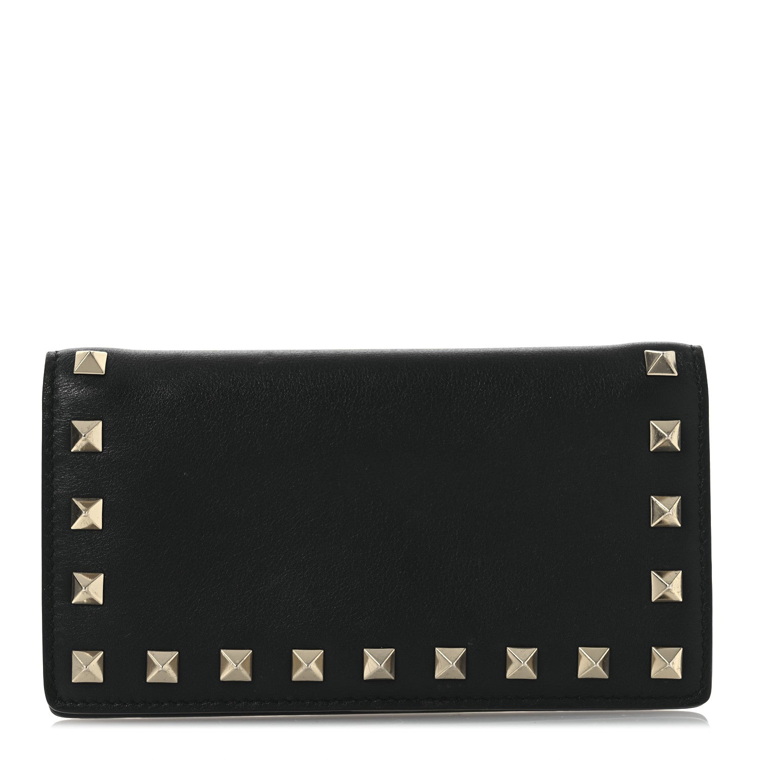 Valentino Garavani Calfskin Rockstud Bi-Fold Organizer Wallet Black 1 of 9