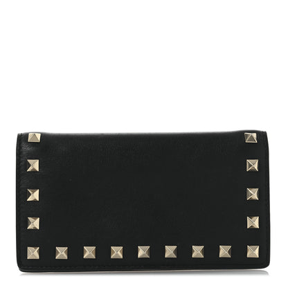 Valentino Garavani Calfskin Rockstud Bi-Fold Organizer Wallet Black 1 of 9