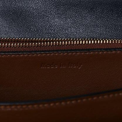 Celine Box Calfskin Medium Classic Box Flap Bag Navy Tan 7 of 12