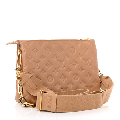 Louis Vuitton Lambskin Embossed Monogram Coussin PM Camel 3 of 10