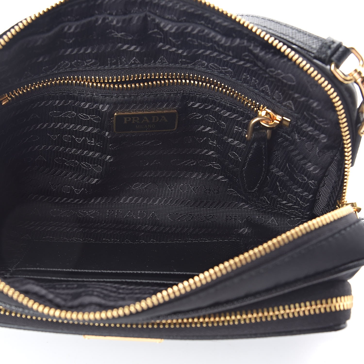 Prada Saffiano Tessuto Nylon Vela Mini Crossbody Bag Black 5 of 9
