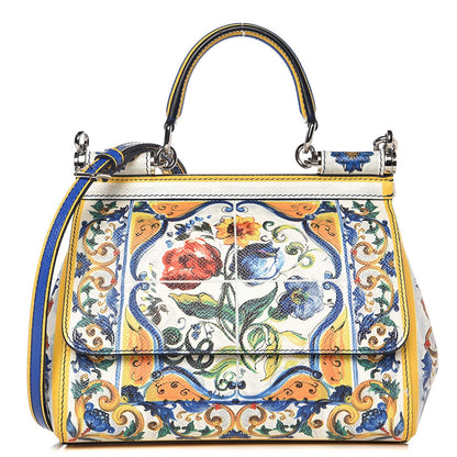 Dolce & Gabbana Dauphine Majolica Print Small Miss Sicily Satchel Multi 1 of 8