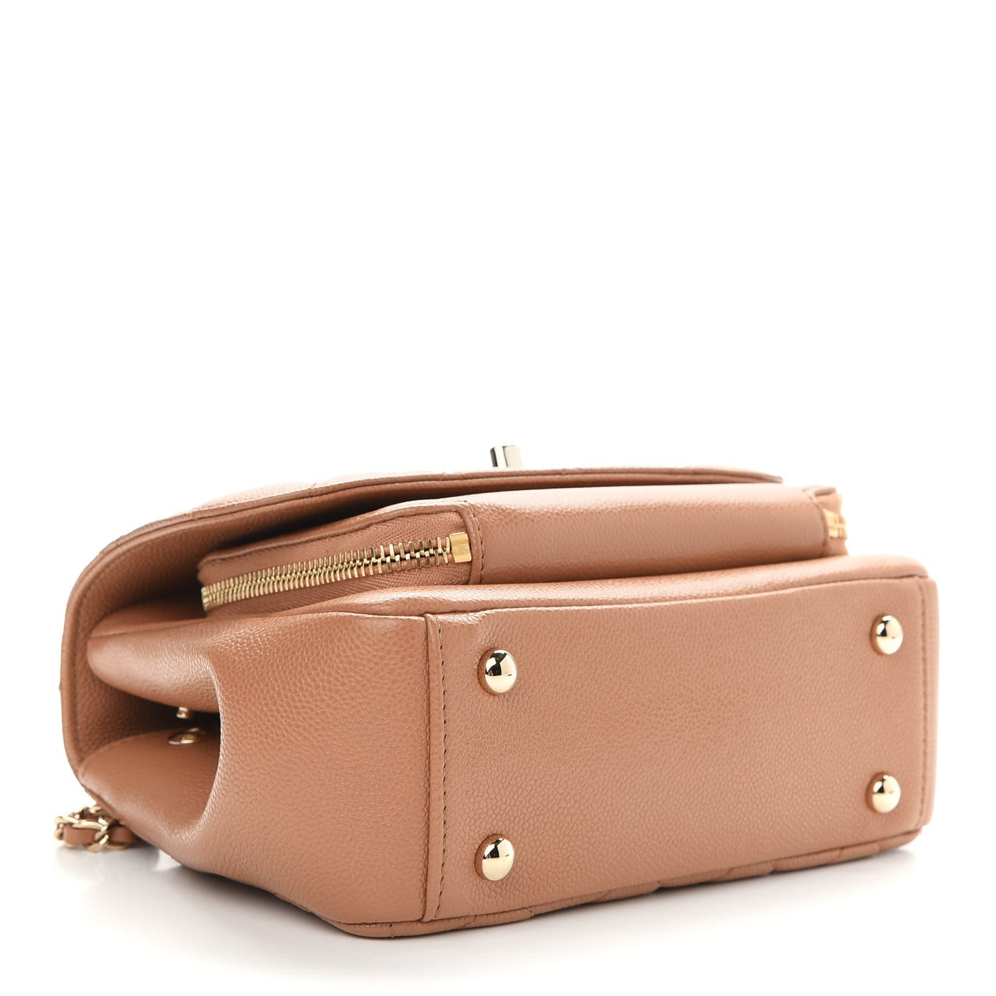 Caviar Quilted Small Business Affinity Flap Camel