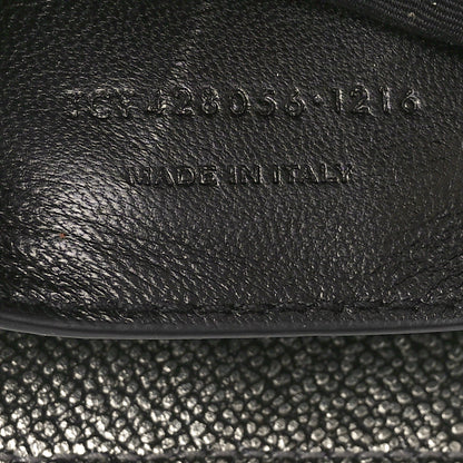 Saint Laurent Metallic Grain De Poudre Matelasse Chevron Monogram Medium College Bag Gunmetal 6 of 9