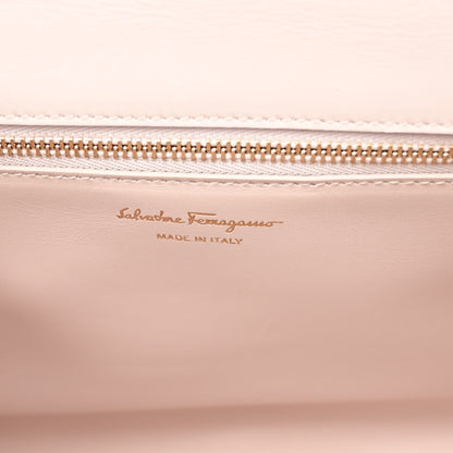 Salvatore Ferragamo Calfskin Sofia Rainbow Top Handle Bag Moka 6 of 9