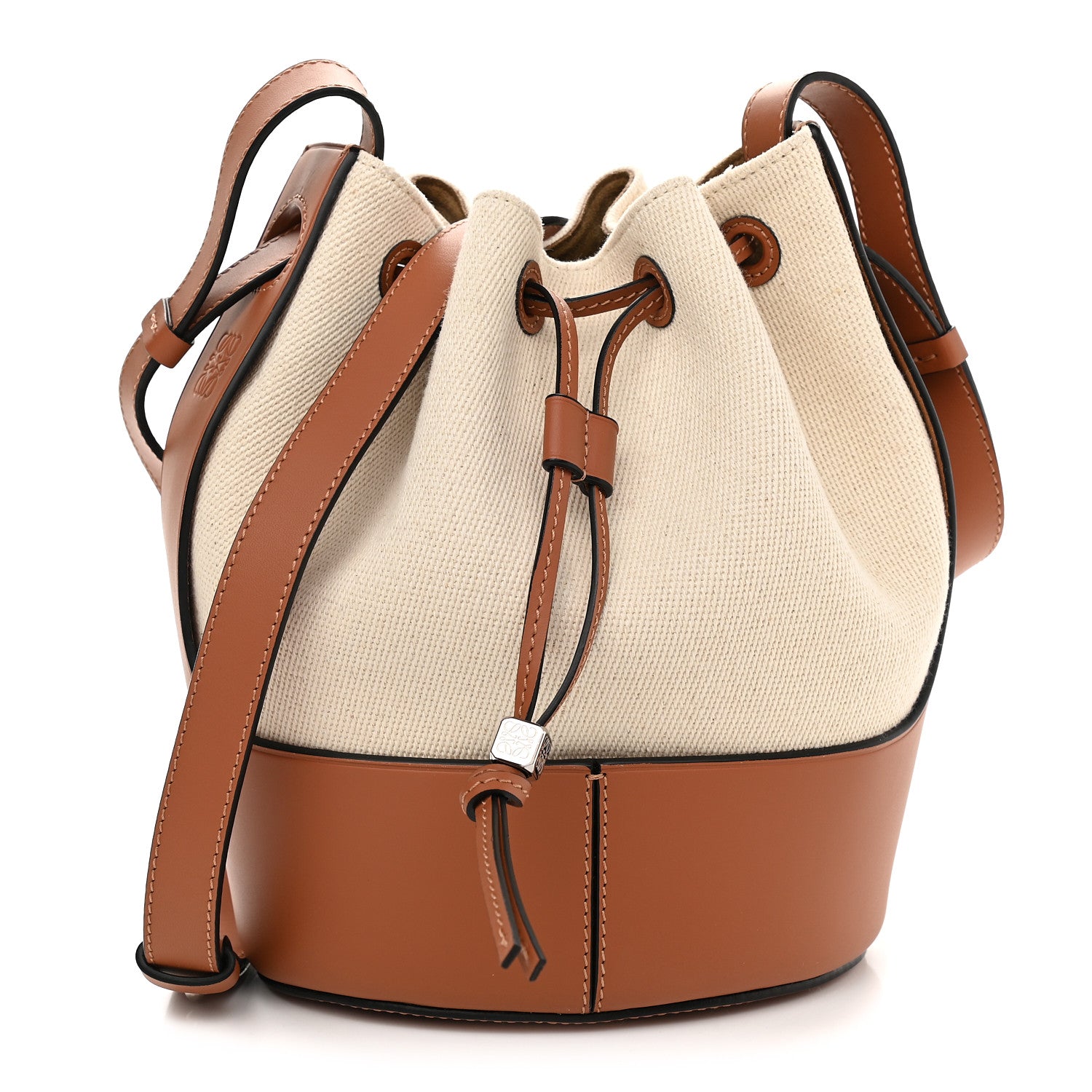 Loewe Canvas Calfskin Balloon Bucket Bag Ecru Tan 1 of 9