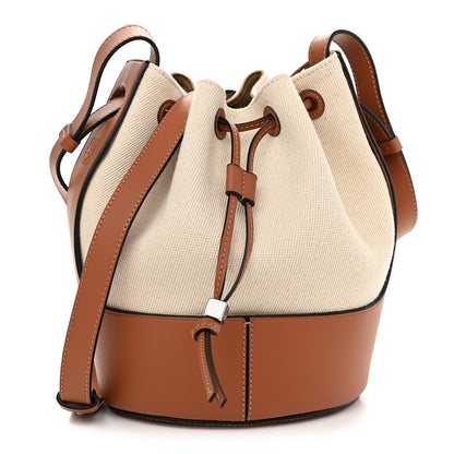 Loewe Canvas Calfskin Balloon Bucket Bag Ecru Tan 1 of 9