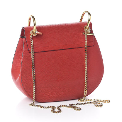 Chloe Grained Lambskin Drew Shoulder Bag Plaid Red 3 of 9