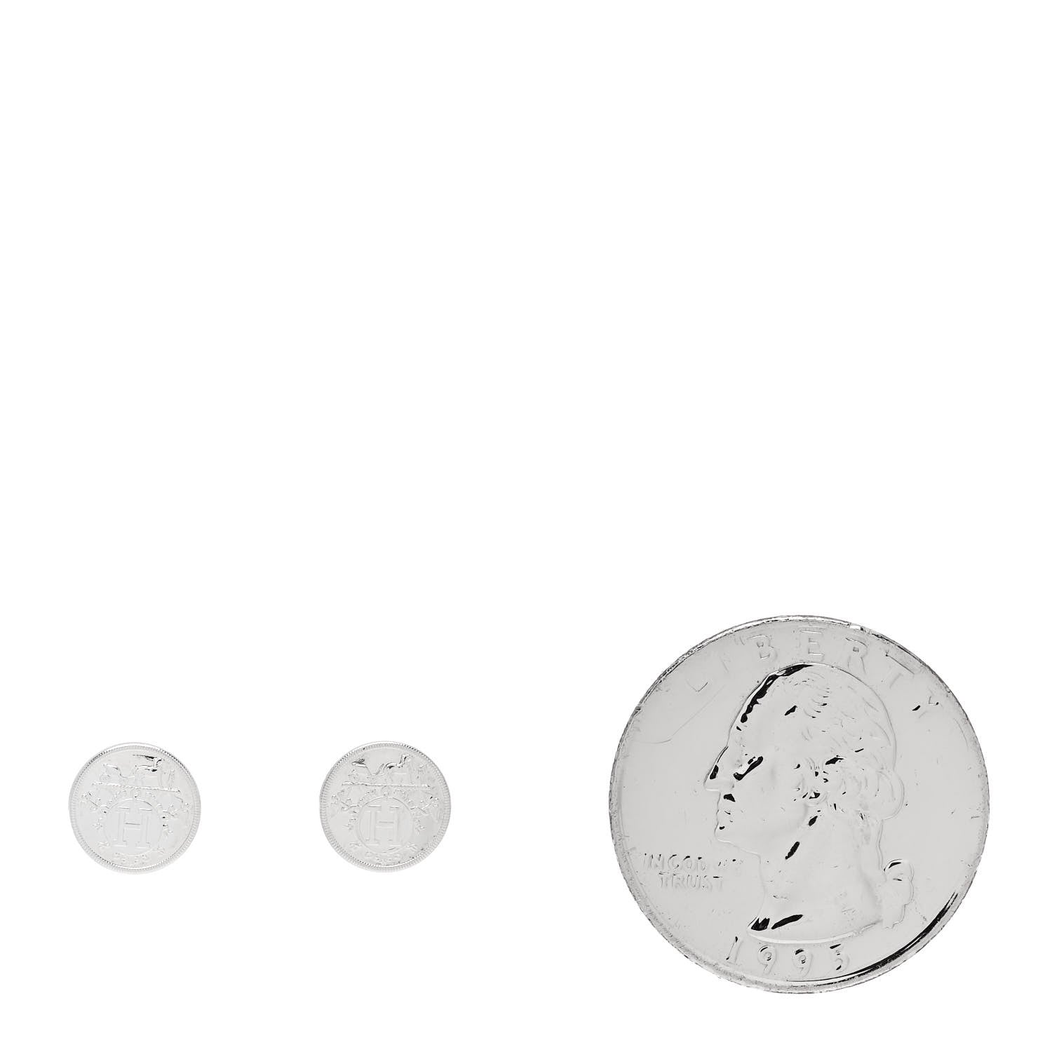 Hermes Sterling Silver TPM Ex-Libris Earrings 2 of 5