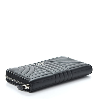 Prada Soft Calfskin Diagramme Zip Around Wallet Black 3 of 8
