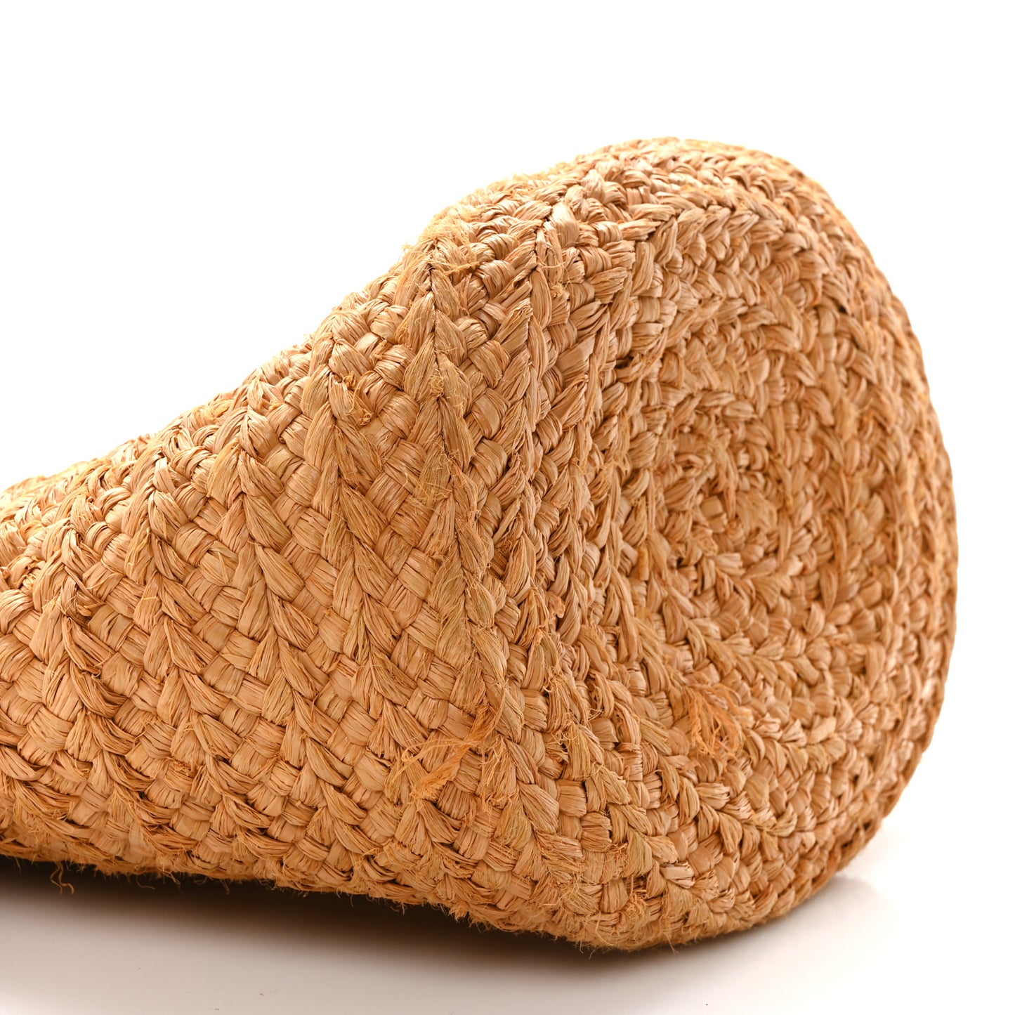 Raffia Calfskin Small Panier Tote Naturale Nut