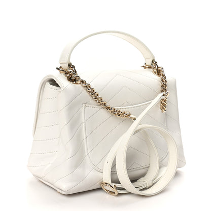 Chanel Grained Calfskin Small Chevron Chic Top Handle Flap White 2 of 11