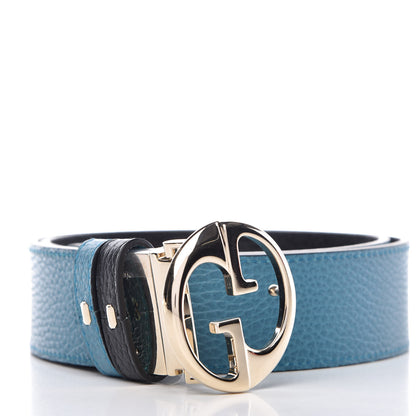 Gucci Dollar Calfskin 1973 Reversible Belt 80 32 Black Deep Cobalt 4 of 8