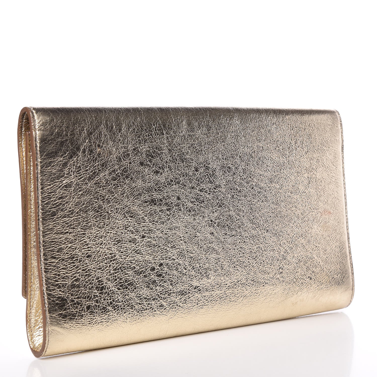 Saint Laurent Metallic Calfskin Monogram Large Belle De Jour Clutch Gold 3 of 8