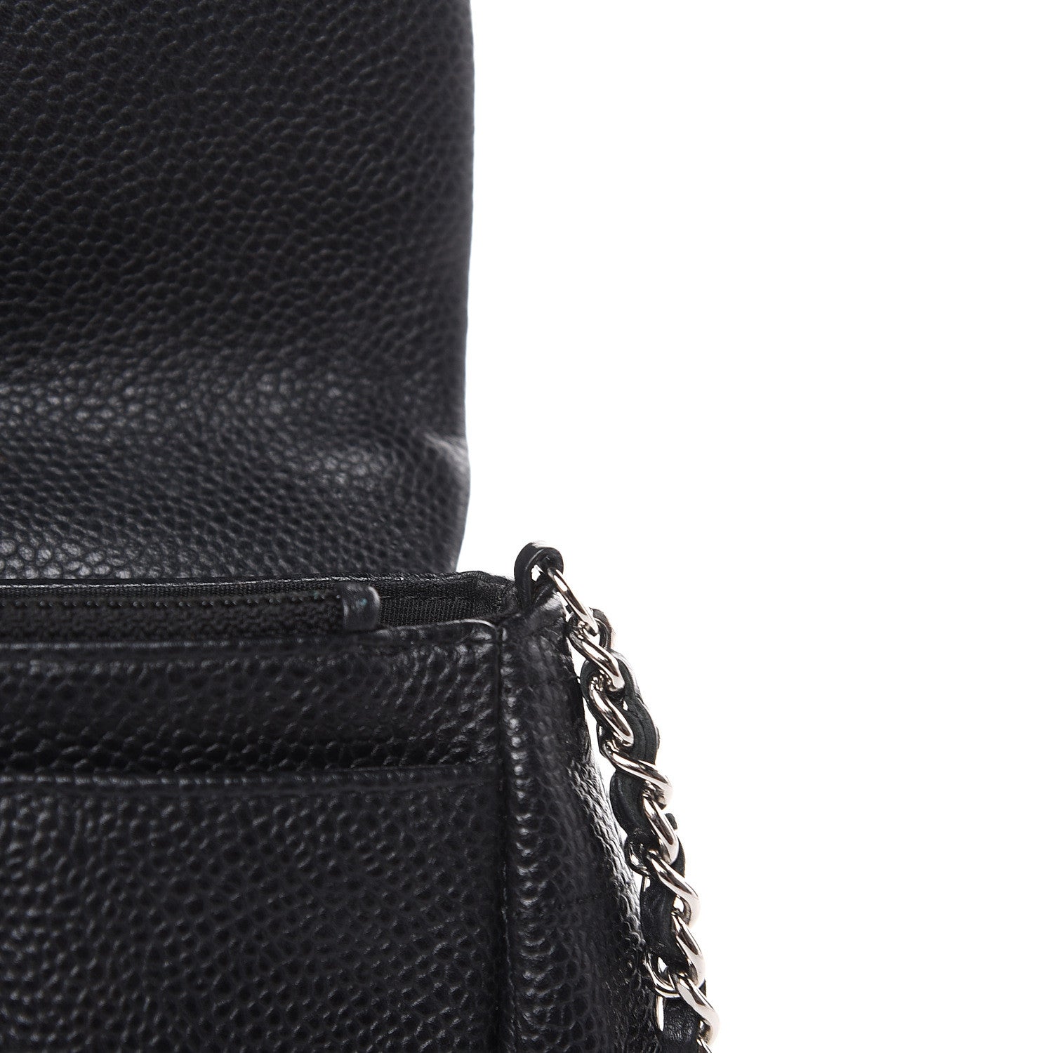 Chanel Caviar Half Moon Wallet On Chain WOC Black 10 of 14