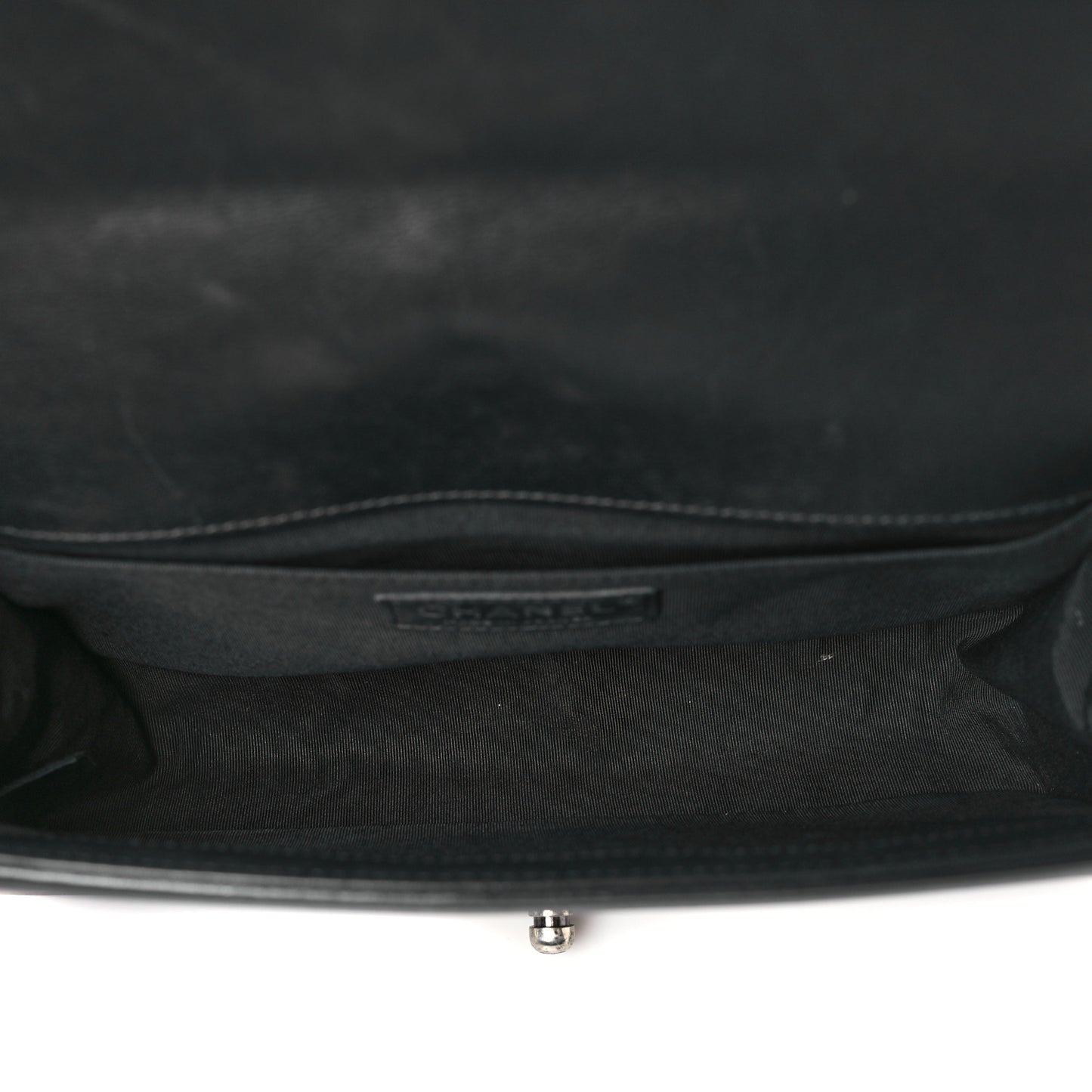 Lambskin Chevron Quilted Medium Boy Flap Black