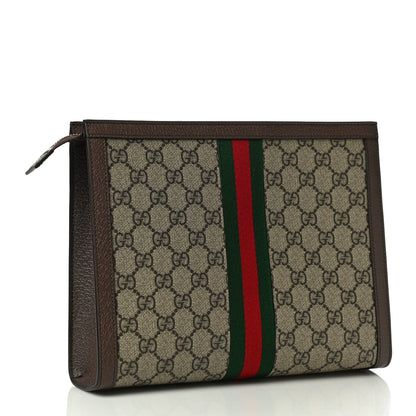 Gucci GG Supreme Monogram Web Ophidia Pouch Brown 3 of 11