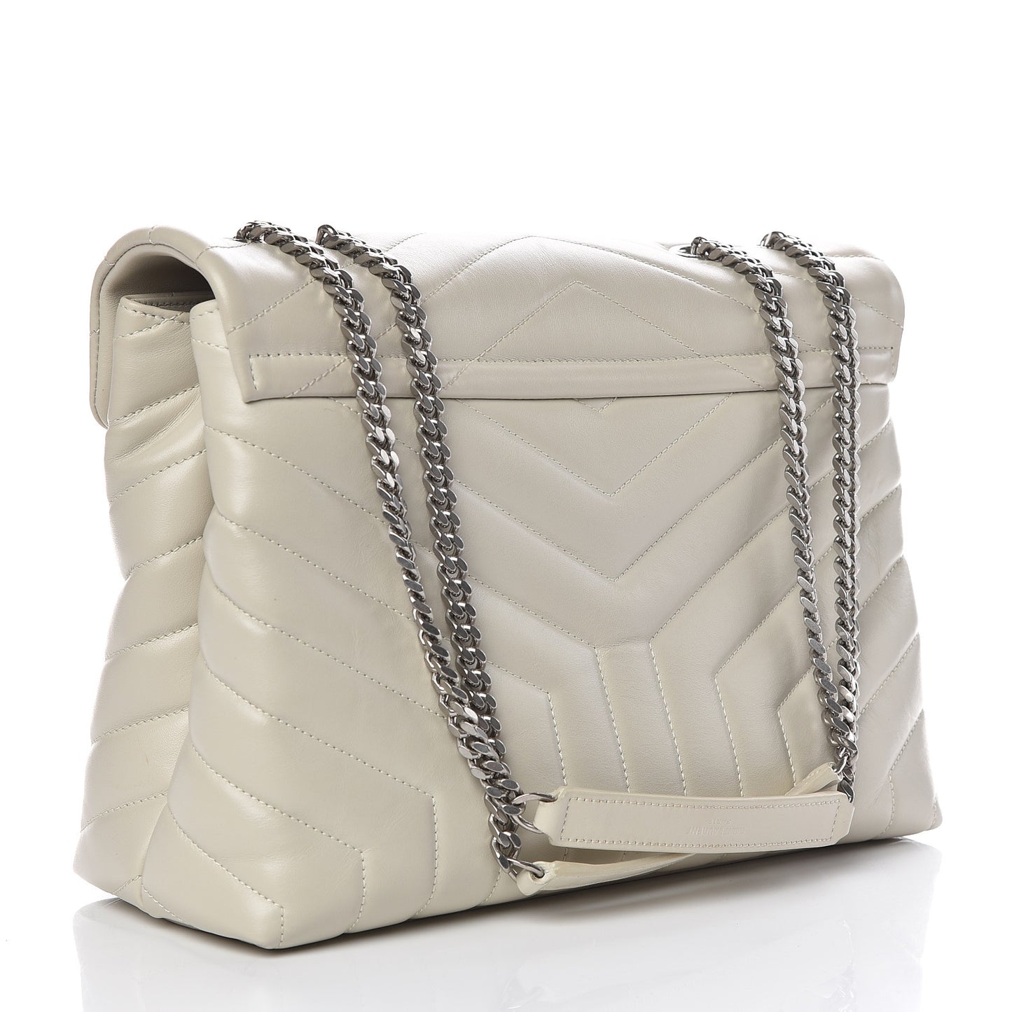 Calfskin Y Quilted Monogram Medium Loulou Chain Satchel Ivory
