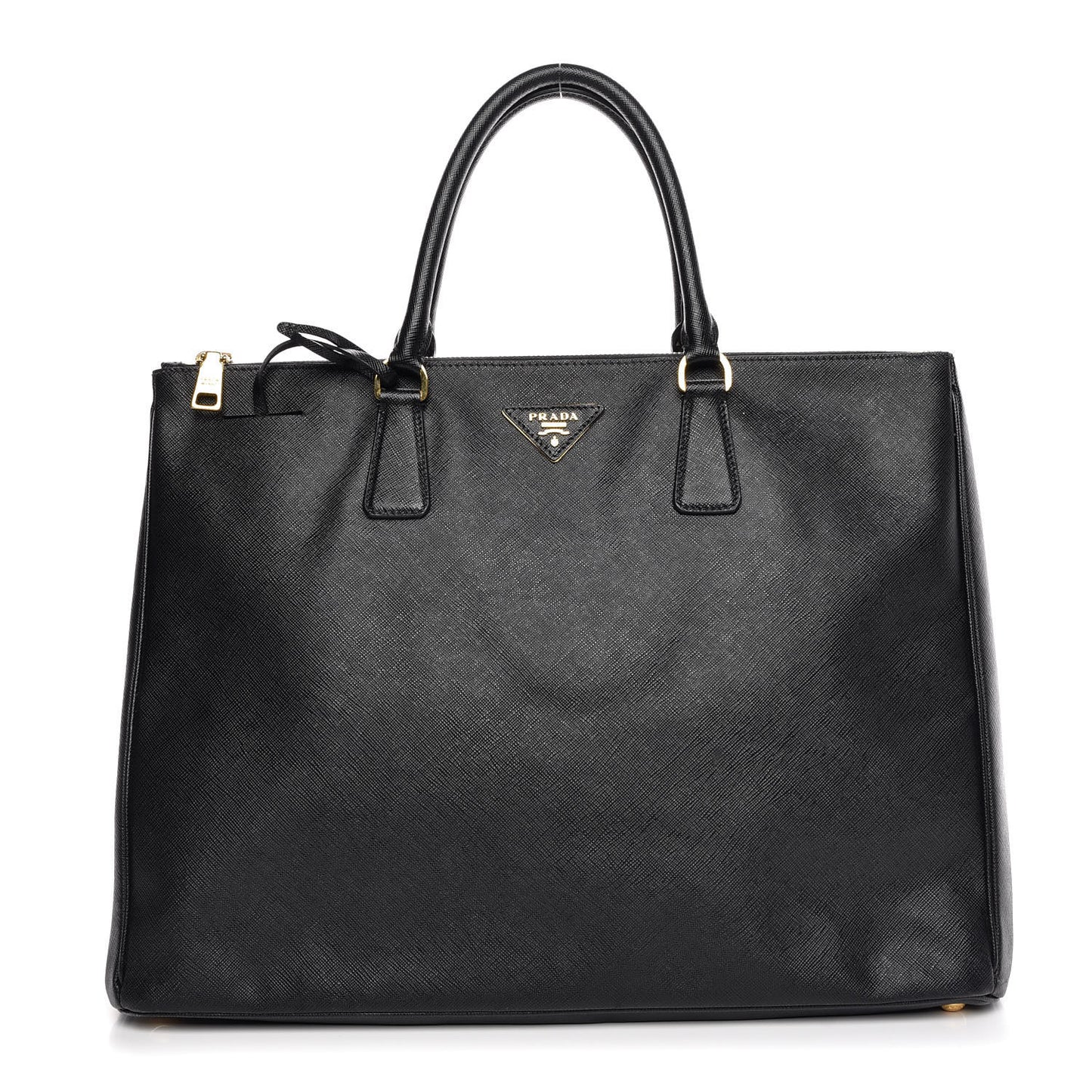Saffiano Lux Extra Large Galleria Double Zip Tote Black