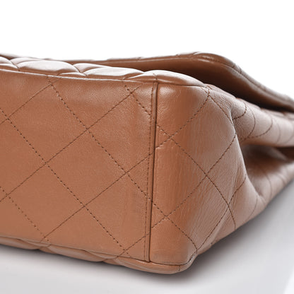 Chanel Lambskin Quilted Maxi Single Flap Dark Beige 9 of 17