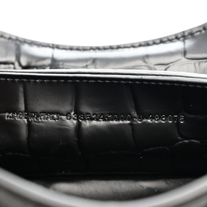 Balenciaga Semi Shiny Calfskin Crocodile Embossed Neo Classic Black Hardware Mini City Black 7 of 10