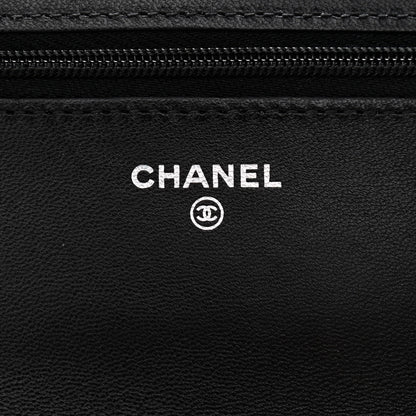Chanel Lambskin Quilted Wallet On Chain WOC So Black 6 of 14