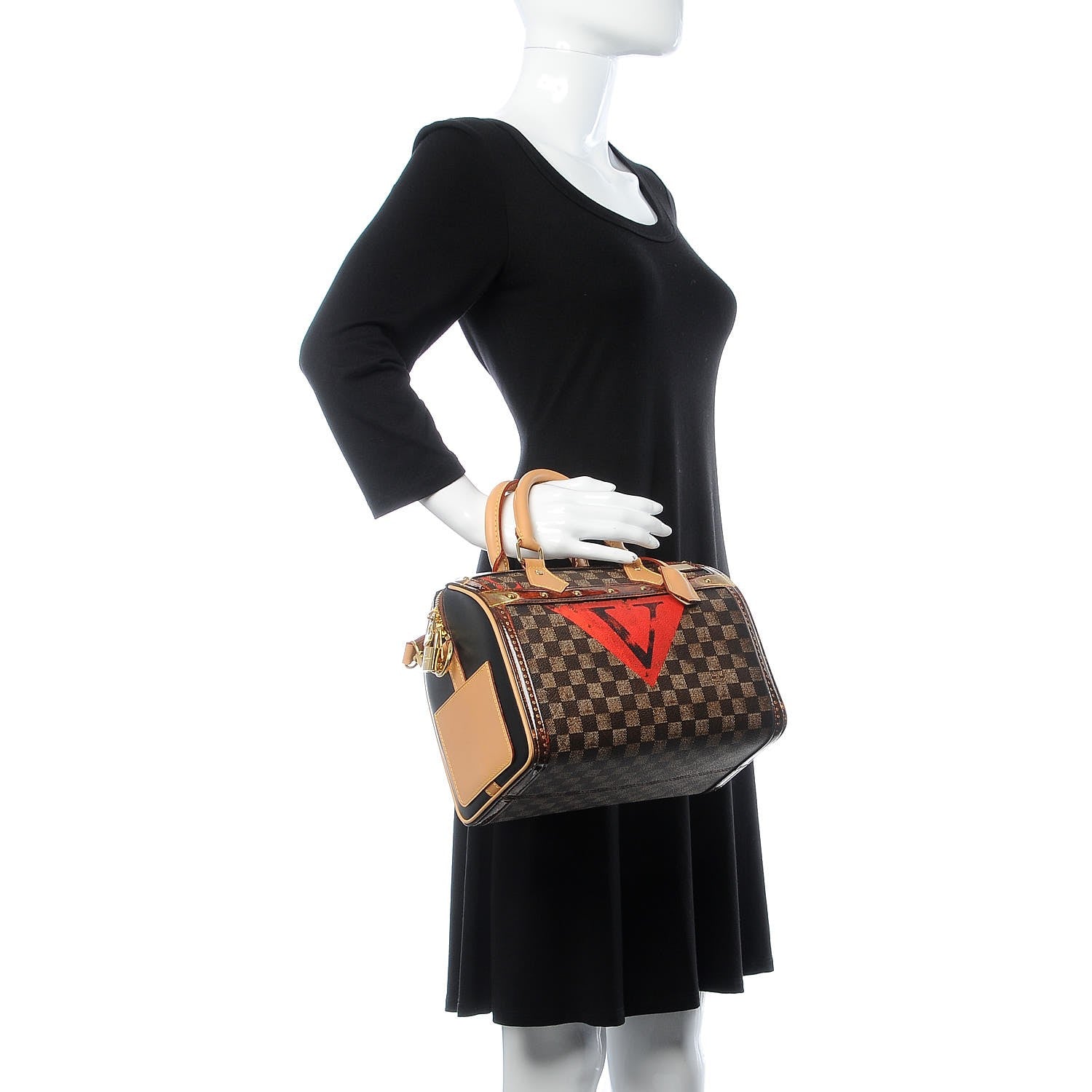 Louis Vuitton Transformed Damier Ebene Time Trunk Speedy Bandouliere 25 Black 3 of 7