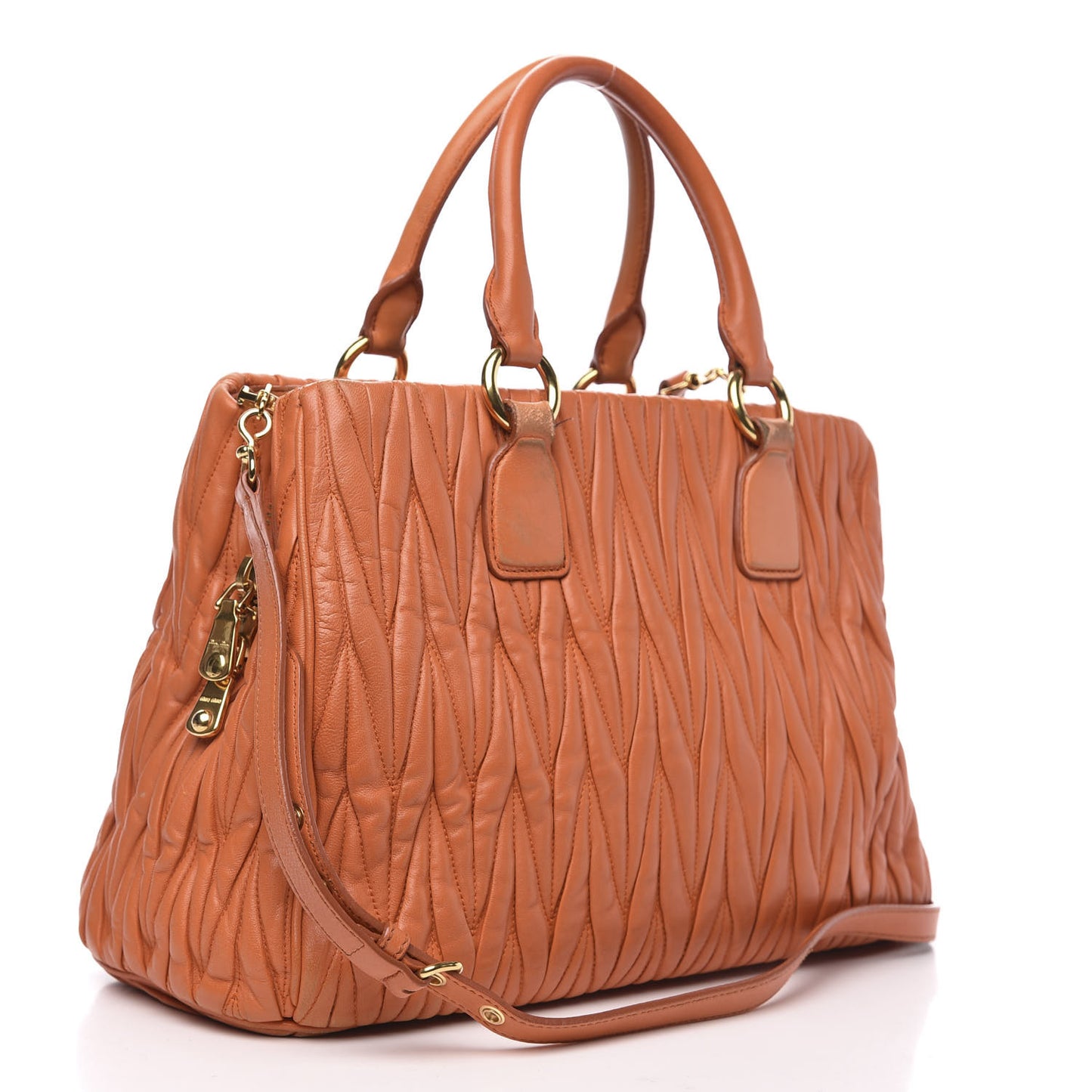 Nappa Matelasse Tote Papaya