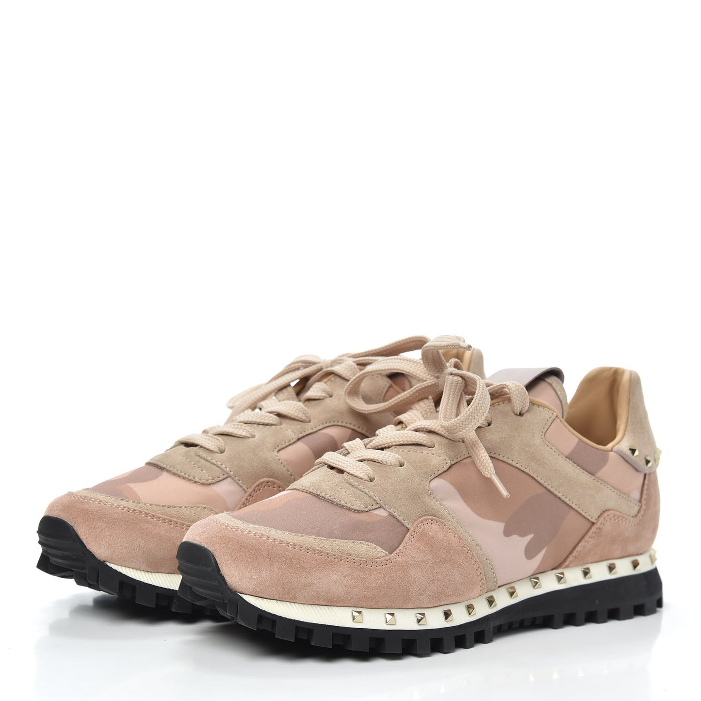 Suede Nylon Camouflage Womens Soul Rockstud Sneakers 38 Multicolor