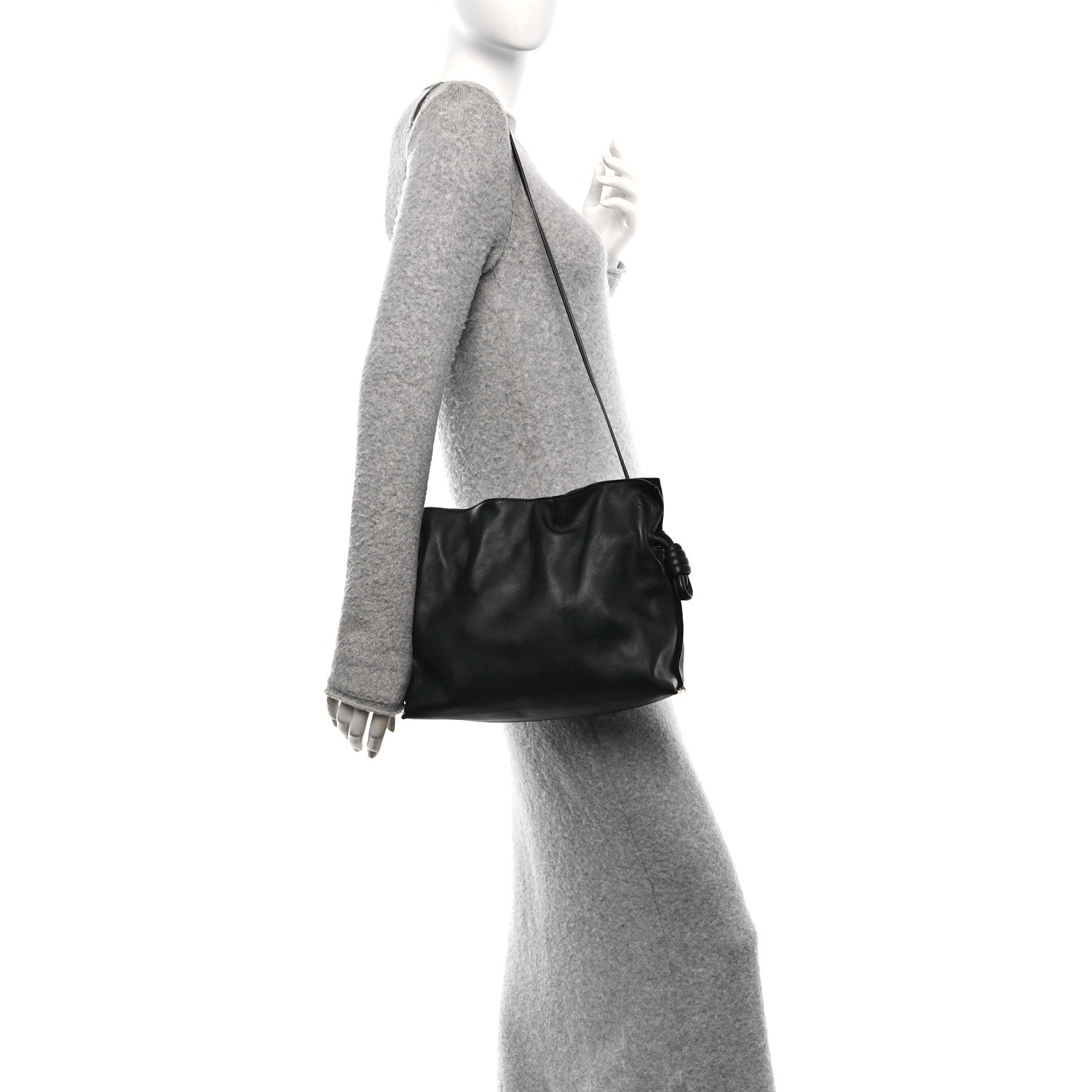 Loewe Nappa Medium Flamenco Knot Bag Black 2 of 9