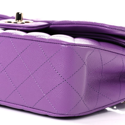 Chanel Caviar Quilted Small Double Flap Purple 9 of 11