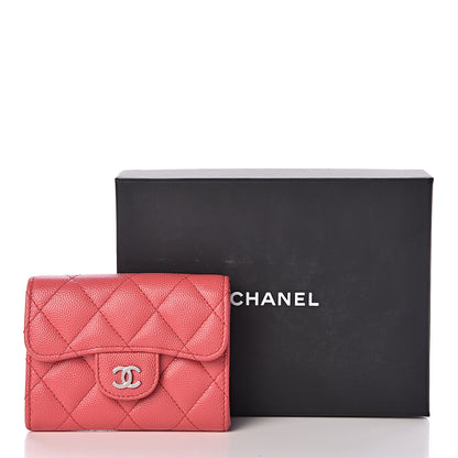 Chanel Caviar Quilted Flap Card Holder Wallet Pink 9 of 9